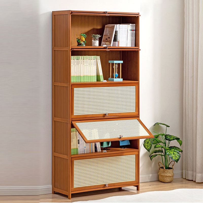 Brown Color Barrister Bookcase Contemporary Bamboo Bookcase for Home Office Clearhalo 'Bookcases' 'furn' 'furn_bookcases' 'Furniture' 'furniture_bookcases' 'kitchen' 'kitchen_bookcases' 'Living Room Furniture' 'Office Furniture' 1200x1200_e6034245-ba75-4387-817d-4c43f44fc4b0