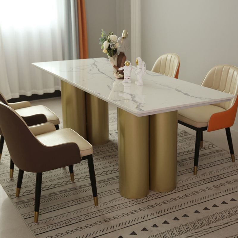 Metal Traditional Luxury Rectangle Indoor Table Sintered Stone Table for Home Clearhalo ' dining_table' 'Dining Tables & Seating' 'Dining Tables' 'furn' 'furn_dining_table' 'Furniture' 'furniture_dining_table' 'Kitchen & Dining Furniture' 'kitchen&dining_furn' 'kitchen' 'kitchen_dining_table' 1200x1200_e60397fc-12d4-4a2d-bc9d-70a09885637e