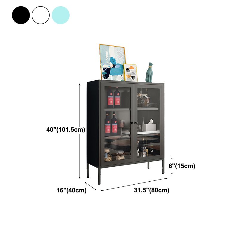 40"H Modern Style Buffet Server Metal Frame 2 Doors Dining Server for Kitchen Clearhalo 'buffet_sideboard' 'Buffets & Sideboards' 'furn' 'furn_buffet_sideboard' 'Furniture' 'Kitchen & Dining Furniture' 1200x1200_e6042a62-1765-4ca5-82a8-ccd88e347024