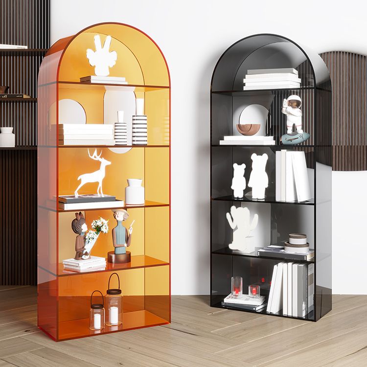 Closed Back Standard Bookshelf Acrylic Bookcase with Rectangular Shelves Clearhalo 'Bookcases' 'furn' 'furn_bookcases' 'Furniture' 'Office Furniture' 1200x1200_e604cb9f-26e2-4977-9bf7-136121e36d2d