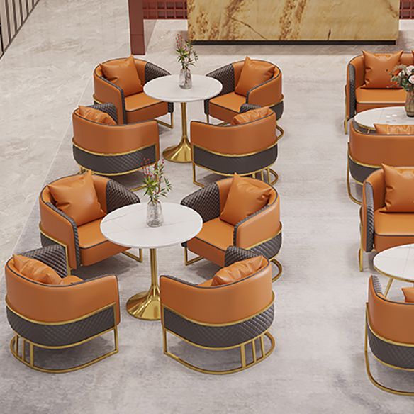 Glam Sintered Stone Dining Room Set with Round Table Formal Dining Table Furniture Clearhalo 'Dining Room Sets' 'Dining Tables & Seating' 'dining_room_set' 'furn' 'furn_dining_room_set' 'Furniture' 'furniture_dining_room_set' 'Kitchen & Dining Furniture' 'kitchen&dining_furn' 'kitchen' 1200x1200_e604f7ee-cd55-4cec-a2b6-a211e615d51a