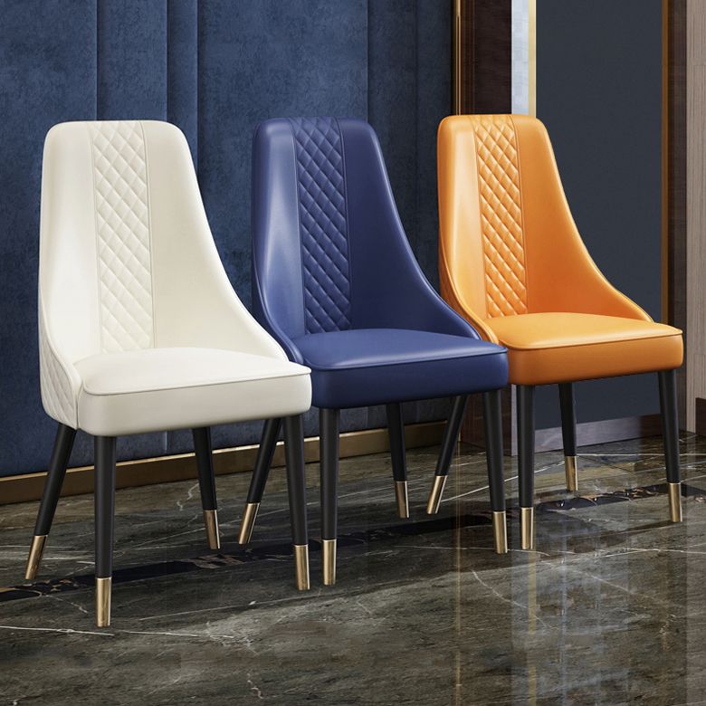 Scandinavian Style Metal Chair Dining Room Solid Back Side Chairs (Set of 2) Clearhalo ' kitchen&dining_furn' 'Dining Chairs' 'Dining Tables & Seating' 'dining_chair' 'furn' 'furn_dining_chair' 'Furniture' 'furniture_dining_chair' 'Kitchen & Dining Furniture' 'kitchen' 1200x1200_e60598b4-2df6-4e8f-aac1-cd7d35cdf202