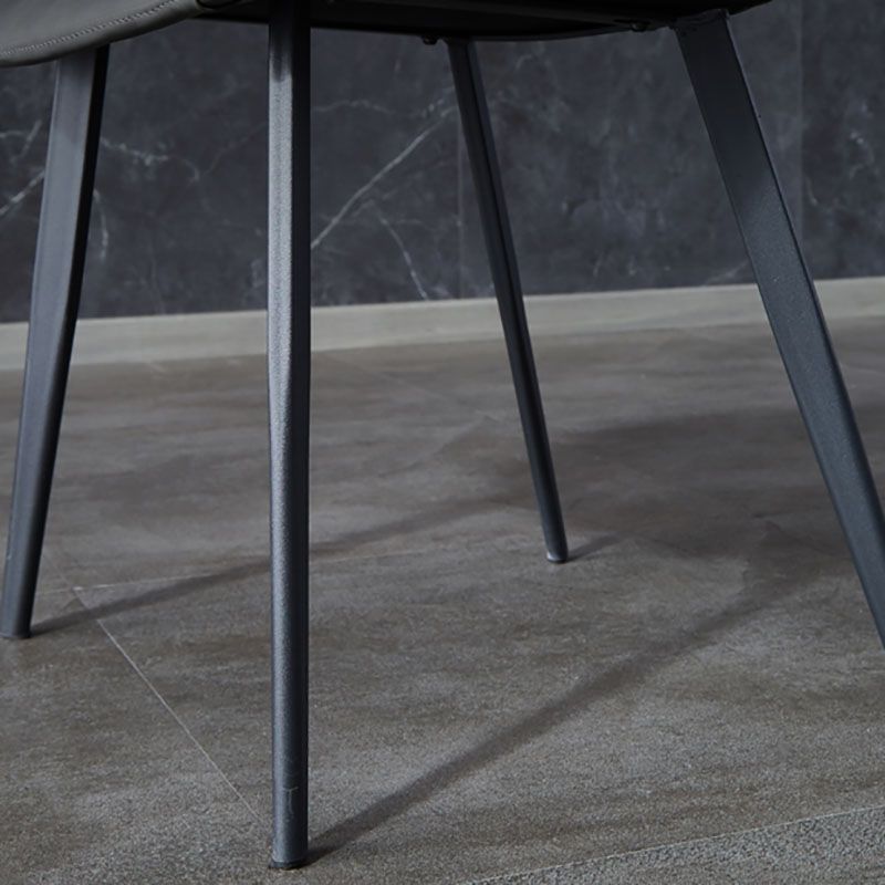 Industrial Arm Solid Back Dining Side Chair Faux Leather Side Chair Clearhalo ' kitchen&dining_furn' 'Dining Chairs' 'Dining Tables & Seating' 'dining_chair' 'furn' 'furn_dining_chair' 'Furniture' 'furniture_dining_chair' 'Kitchen & Dining Furniture' 'kitchen' 1200x1200_e605dfd1-fc63-4c5b-928e-e5f146baeb29