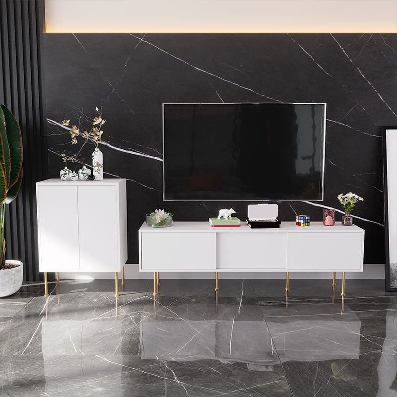 Glam TV Media Stand 16" W Enclosed Storage TV Stand Console with Cabinet Clearhalo 'furn' 'furn_tv_stands_entertainment_centers' 'Furniture' 'Living Room Furniture' 'TV Stands & Entertainment Centers' 'TV Stands & Media Storage Furniture' 'tv_stands_entertainment_centers' 1200x1200_e6064edb-3ad3-47f3-b59c-5e78709eb4a5