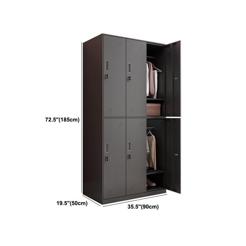 Black Metal Wardrobe Cabinet Contemporary Hinged Wardrobe Armoire Clearhalo 'Armoires & Wardrobes' 'armoires_wardrobes' 'Bedroom Furniture' 'furn' 'furn_armoires_wardrobes' 'Furniture' 1200x1200_e6082bfa-0c51-47d8-acae-278444ffc840