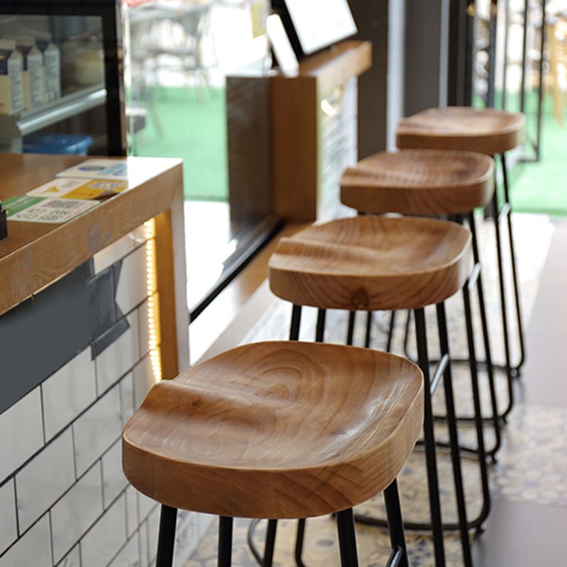 Modern Style Metal Bar Stool with Footrest Milk Tea Shop Bar Stool 30- Inches Clearhalo 'Bar Furniture' 'Bar Stools' 'bar_stools' 'furn' 'furn_bar_stools' 'Furniture' 'furniture_bar_stools' 'Kitchen & Dining Furniture' 1200x1200_e6086e10-3ff8-48aa-9f67-33a6f8804914