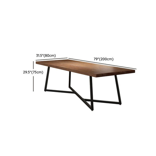 1/7ピース長方形のダイニングテーブルセット工業スタイルの木製ホームテーブルチェア