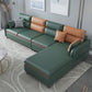 102.36" W 4-Seater Square Arm Sofa & Chaise Faux Leather Sofa with Storage