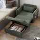 Scandinavian Green Futon Sleeper Sofa Pillow Back Futon and Mattress with Storage