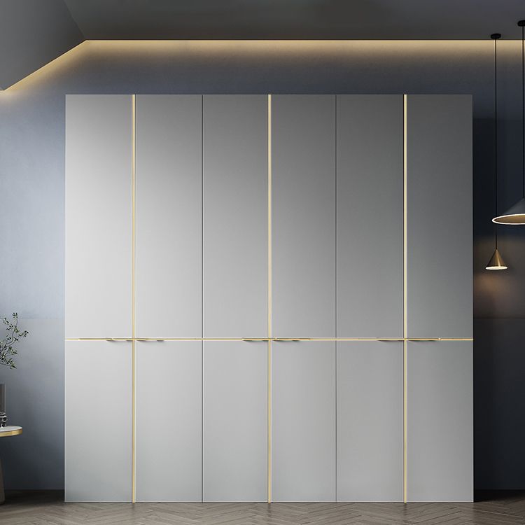 Kleiderschrank im zeitgenössischen Stil grau Farbe Holzgarderobe Schrank mit Regalen