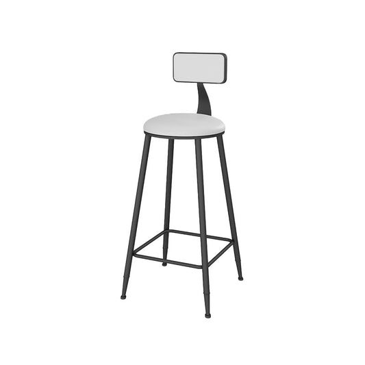 Low Back Faux Leather Dining Stools Armless Bar Stools with Metal Base
