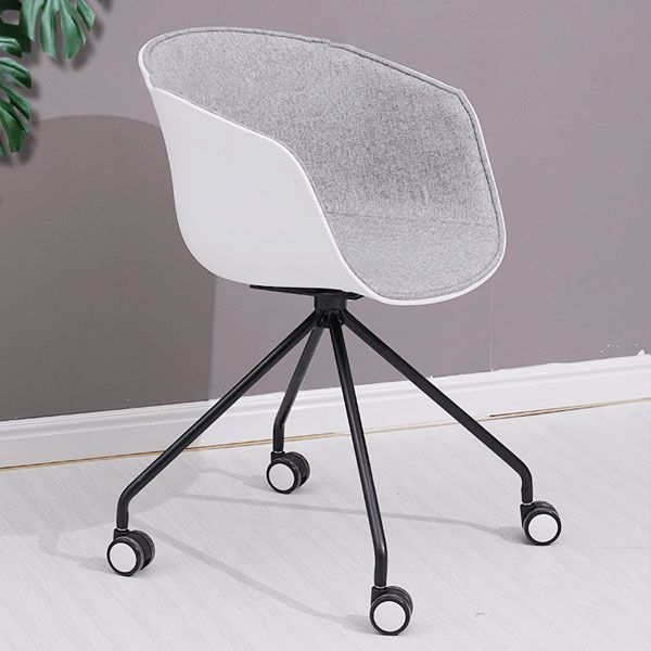 Modern Swivel Solid Back Arm Chair Plastic Matte Finish Dining Chair Clearhalo ' kitchen&dining_furn' 'Dining Chairs' 'Dining Tables & Seating' 'dining_chair' 'furn' 'furn_dining_chair' 'Furniture' 'furniture_dining_chair' 'Kitchen & Dining Furniture' 'kitchen' 1200x1200_e60fe5d9-c52b-4420-9d4b-504ebb94fedc