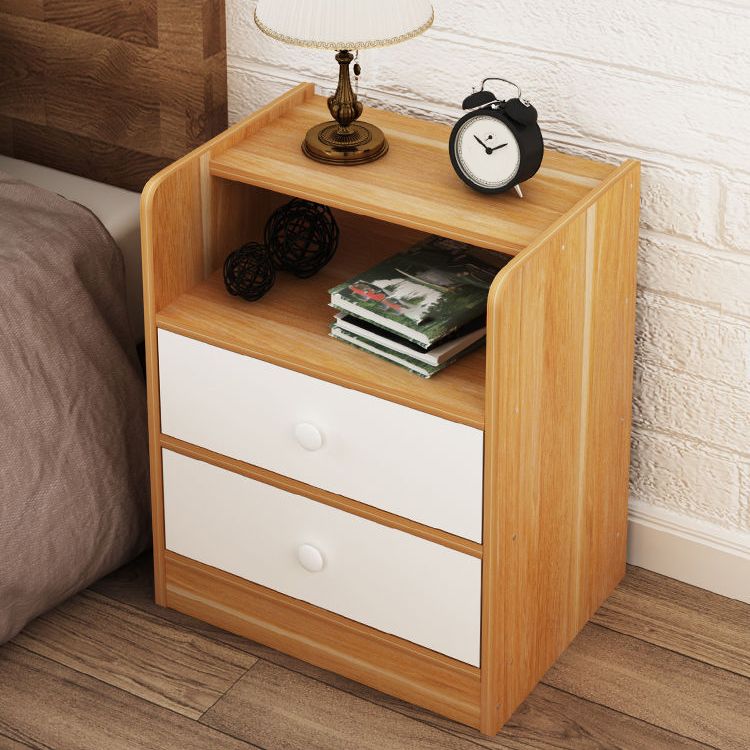 Wooden Bedside Cabinet Modern Style Minimalist Bedside Table with Drawers Clearhalo 'Bedroom Furniture' 'furn' 'furn_night_stand' 'Furniture' 'night_stand' 'Nightstands' 1200x1200_e61060f3-3e36-41b0-8332-504b35f5c4ae