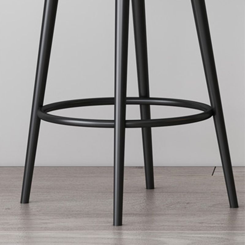 Glam Metal Upholstered Barstool Indoor Bar Stool with Cushion and Low Back Clearhalo 'Bar Furniture' 'Bar Stools' 'bar_stools' 'furn' 'furn_bar_stools' 'furniture_bar_stools' 'Kitchen & Dining Furniture' 'kitchen&dining_furn' 'kitchen' 'kitchen_furn' Furniture' 1200x1200_e610b321-36cb-43c5-bcb7-c0e9a1e42a28