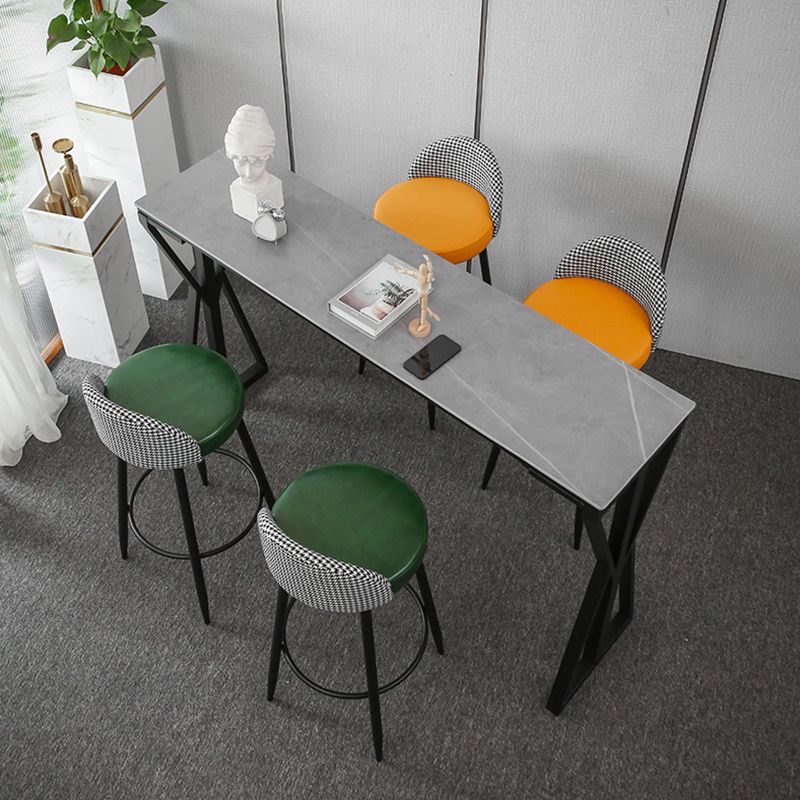 Modern 1/3/5 Pieces Bar Table Set Rectangle Stone Counter Table with Stools for Balcony Clearhalo 'Bar Furniture' 'furn' 'furn_home_bar_bar_sets' 'Furniture' 'Home Bars & Bar Sets' 'home_bar_bar_sets' 'Kitchen & Dining Furniture' 1200x1200_e611c571-44ab-4857-8216-8ac0aca87aad