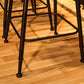 Mesa de bar rectangular con tapa de madera de pino, mesa de pub industrial con base de caballete en negro