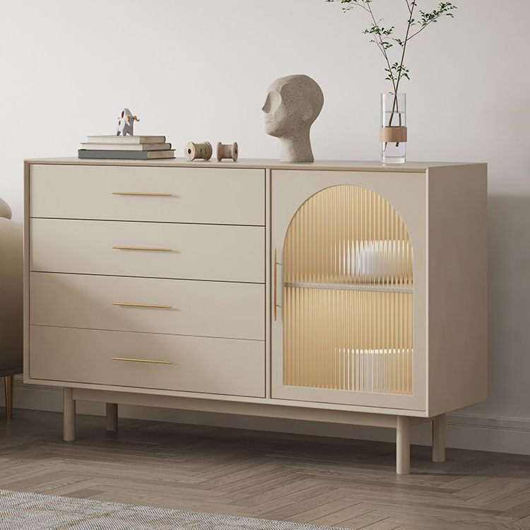 Vaste houten basis witte dressoir kast woonkamer credenza