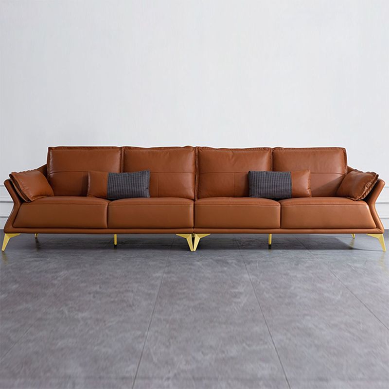 Interior Armrest Sponge Seat Leather/imitation Leather Filled Dark Green/orange Sofa Clearhalo 'furn' 'furn_sofas' 'Furniture' 'furniture_sofas' 'kitchen' 'kitchen_sofas' 'Living Room Furniture' 'Sofa' 'sofas' 1200x1200_e614436d-fdf0-46ee-81a5-4e643312f7d8