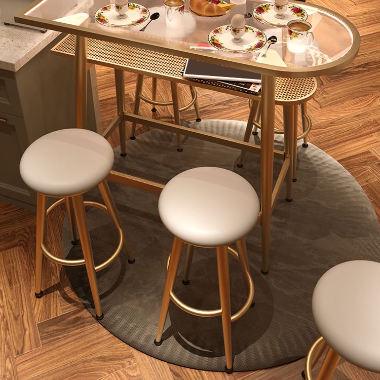 Round Faux Leather Dining Stool Backless Bar Stool with Metal Base Clearhalo 'Bar Furniture' 'Bar Stools' 'bar_stools' 'furn' 'furn_bar_stools' 'Furniture' 'Kitchen & Dining Furniture' 1200x1200_e615b7fe-aad6-4a02-8db2-834cffbf777f