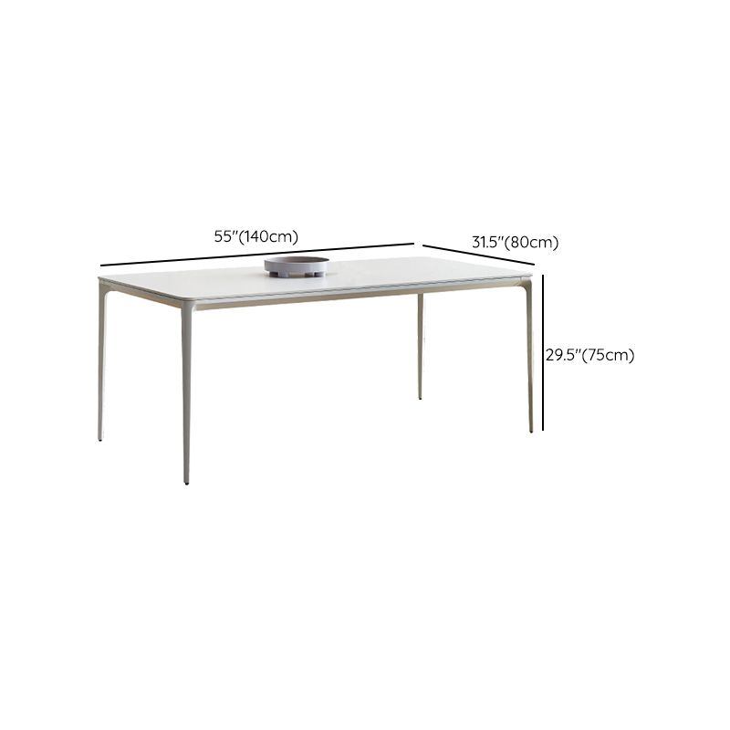 Style moderne 1/2/5/7 Pièces chaises de restauration Ensemble de meubles en pierre rectangulaire en blanc