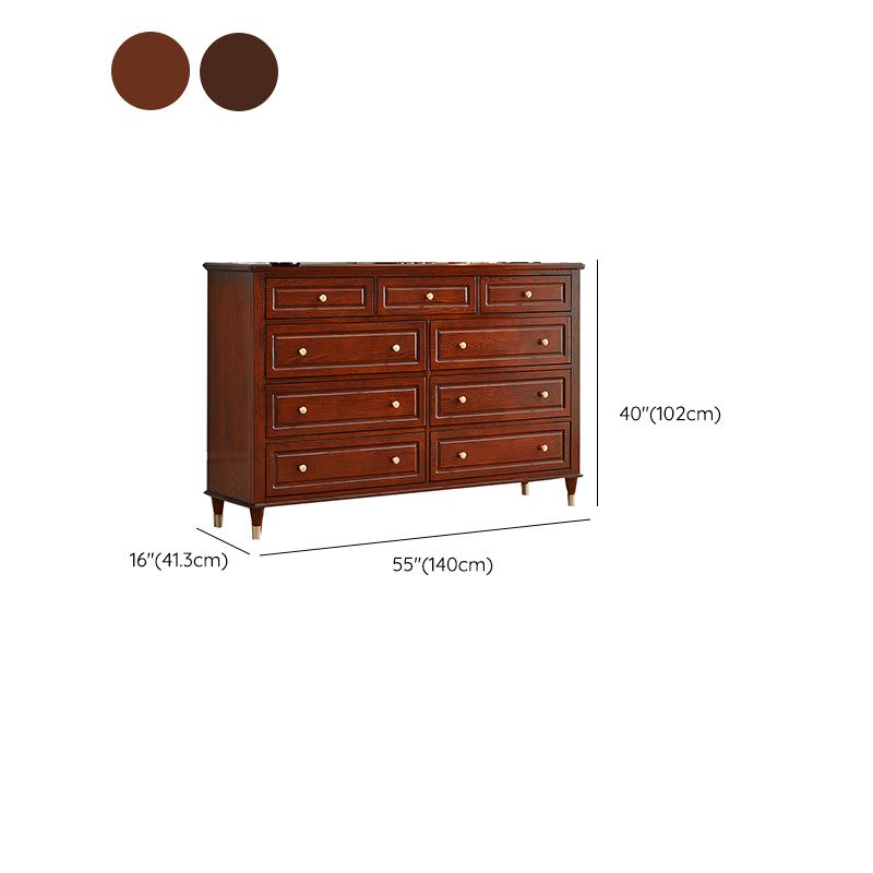 Traditionele opbergkist massief houten ladekast met 3/4/6/7/9 lades