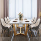 Nordic Dining Room Set Metal Frame Dining Table Rectangle White Slate Formal Dinette Set for Home Clearhalo 'Dining Room Sets' 'Dining Tables & Seating' 'dining_room_set' 'furn' 'furn_dining_room_set' 'Furniture' 'furniture_dining_room_set' 'Kitchen & Dining Furniture' 'kitchen&dining_furn' 'kitchen' 1200x1200_e61b3463-4e35-409e-9368-1706a0e26755