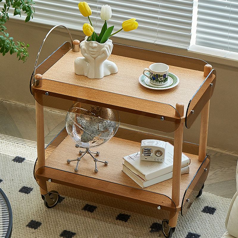 Modern Side Table Glass Top with Storage Rectangular Double Tier Accent Side Table Clearhalo 'Coffee & Accent Tables' 'End & Side Tables' 'end_side_tables' 'furn' 'furn_end_side_tables' 'Furniture' 'Living Room Furniture' 1200x1200_e61bd837-67fd-487b-9427-d5487330ecbd