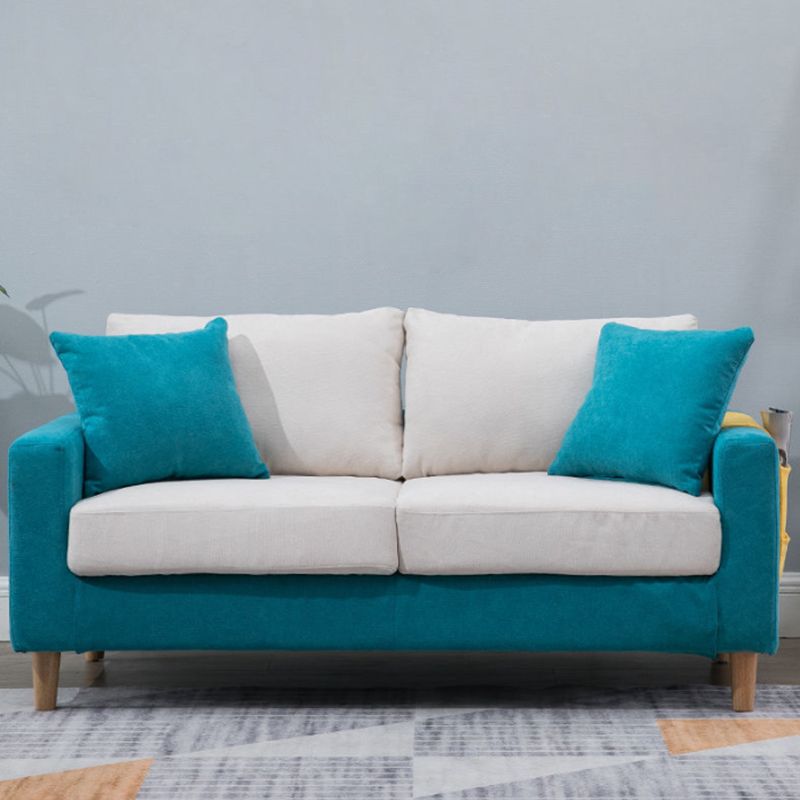 Loose Back Square Arm Sofa 2-Sitzer Stoffkissen Liebesseat mit Lagerung