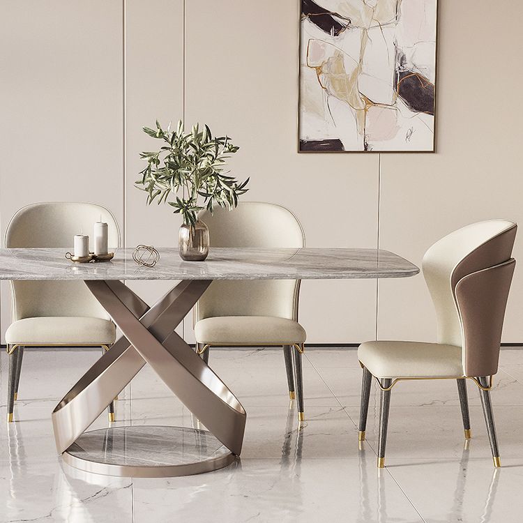 Glam Style Rectangle Sintered Stone Dining Set 1/4/5/7 Pieces Dining Set Clearhalo 'Dining Room Sets' 'Dining Tables & Seating' 'dining_room_set' 'furn' 'furn_dining_room_set' 'Furniture' 'Kitchen & Dining Furniture' 1200x1200_e61c3847-5c28-4ac8-9114-a6b2f4b8761a