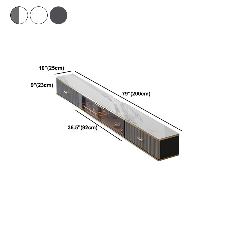 Glam Floating TV Media Stand with Drawers Stone and Wood TV Stand Clearhalo 'furn' 'furn_tv_stands_entertainment_centers' 'Furniture' 'Living Room Furniture' 'TV Stands & Entertainment Centers' 'TV Stands & Media Storage Furniture' 'tv_stands_entertainment_centers' 1200x1200_e61c411b-9de1-4f1f-b1c8-e8830146119a