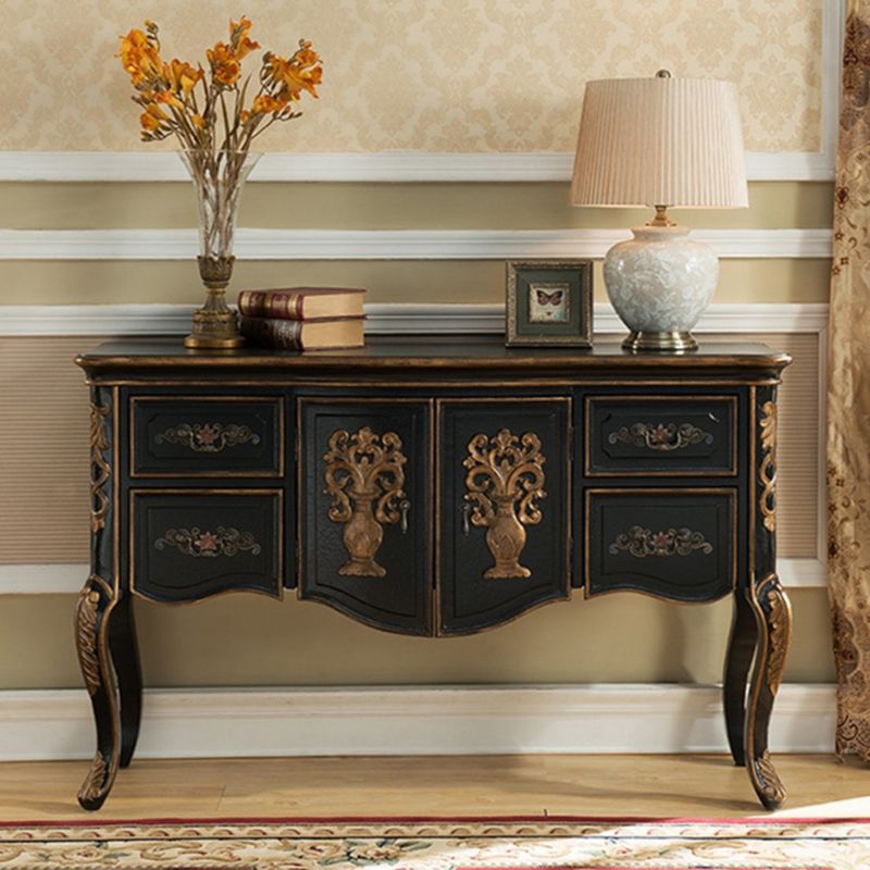 Solid Wood 35.4" Tall 2 - Door Accent Cabinet, Industrial Accent Cabinet with 4 Drawers Clearhalo 'Cabinets & Chests' 'cabinets_chests' 'furn' 'furn_cabinets_chests' 'Furniture' 'Living Room Furniture' 1200x1200_e61c5904-90f3-4c72-bec3-6c19d74a7ed2