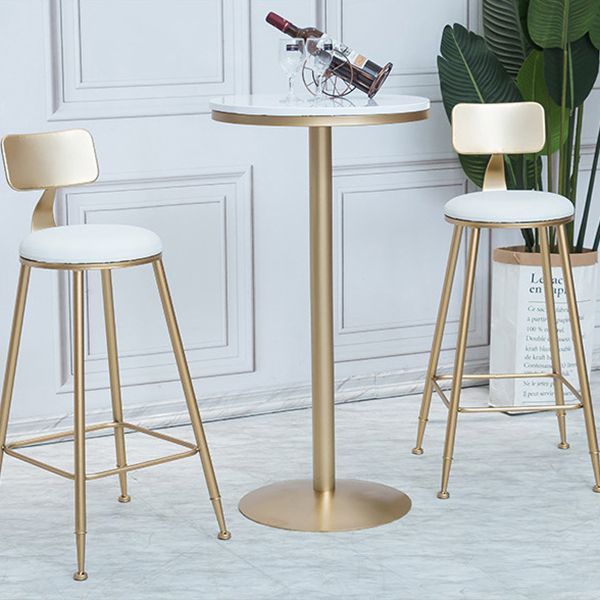 Bartisch aus massivem Holz, Gold- und Metallbasis, Bartisch für Küche, Wohnzimmer, Kaffeezimmer