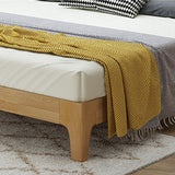 Cama de panel moderno Madera sólida Cama estándar con cabecera