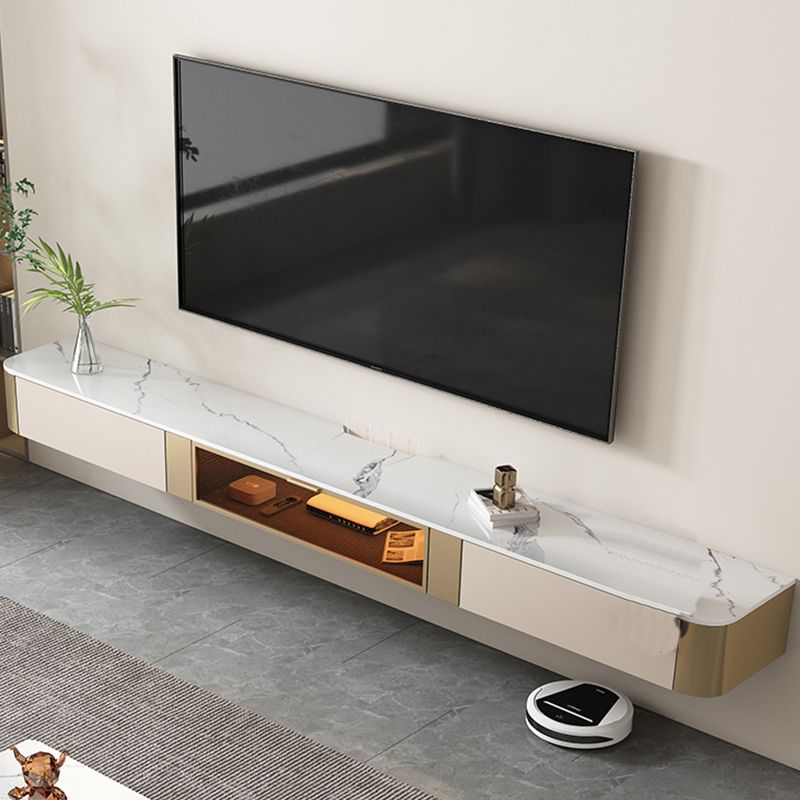 Soporte de TV de almacenamiento de piedra de 8 "de altura Glam Media TV Consola