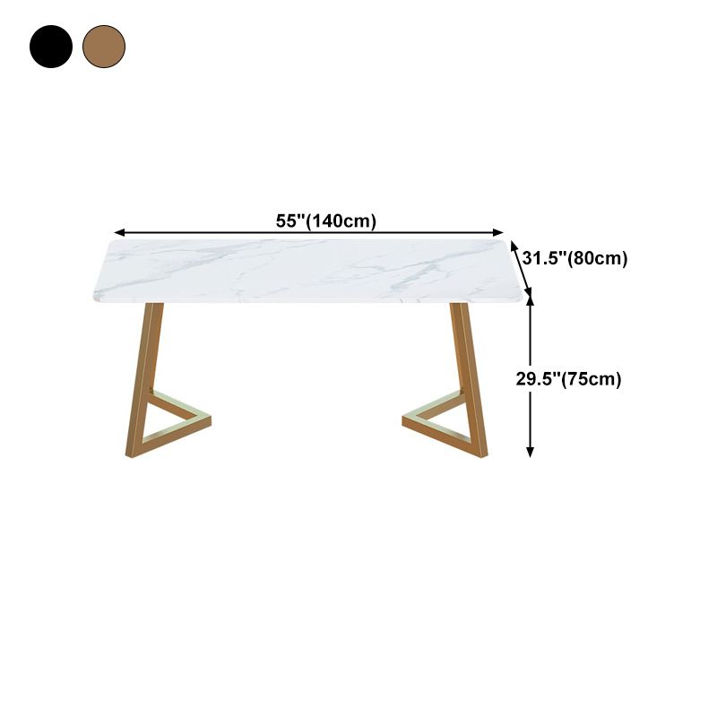 Stone Top Dining Table White Traditional Luxury Table with Sled Base Clearhalo 'Dining Tables & Seating' 'Dining Tables' 'dining_table' 'furn' 'furn_dining_table' 'Furniture' 'furniture_dining_table' 'Kitchen & Dining Furniture' 1200x1200_e61f8e8d-f21f-4b86-aa8a-5fd74334e36c