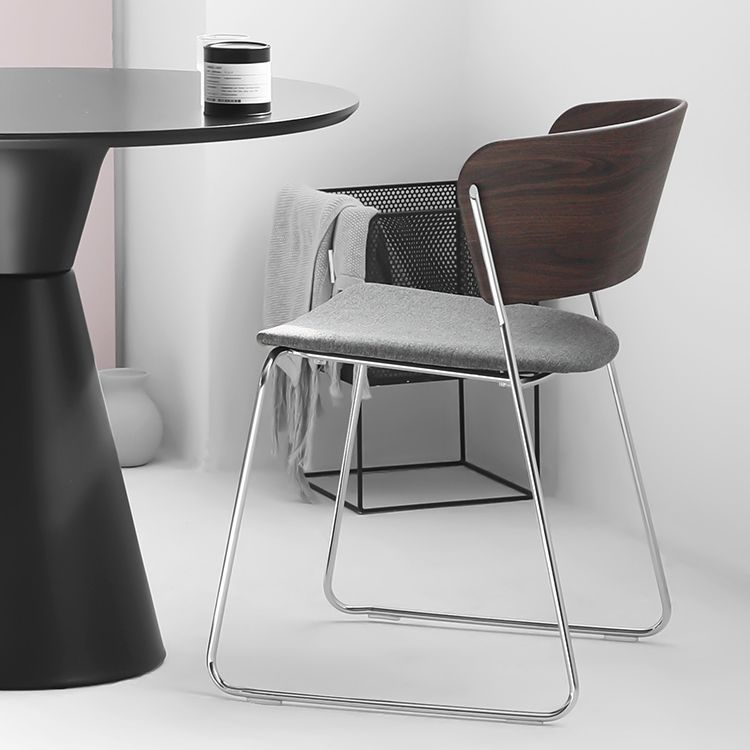 Modern Chair Dining Armless Open Back Chair for Kitchen with Metal Legs Clearhalo 'Dining Chairs' 'Dining Tables & Seating' 'dining_chair' 'furn' 'furn_dining_chair' 'Furniture' 'furniture_dining_chair' 'Kitchen & Dining Furniture' 1200x1200_e62071d3-b265-4b09-9705-a66c2a31f4e2