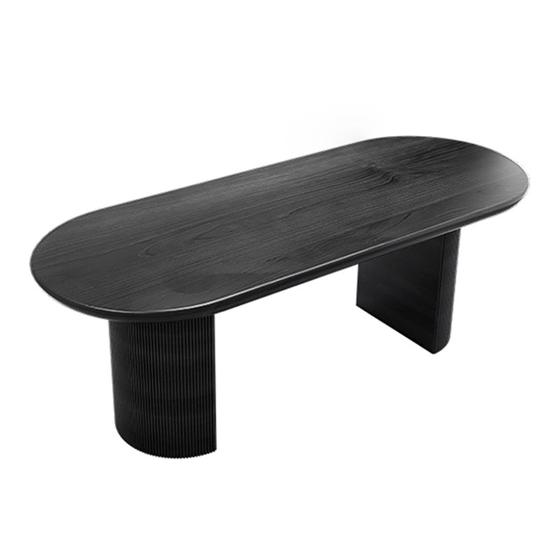 Solid Wood Contemporary Oval Table Black Wood Top Table for Dining Room Clearhalo ' dining_table' 'Dining Tables & Seating' 'Dining Tables' 'furn' 'furn_dining_table' 'Furniture' 'furniture_dining_table' 'Kitchen & Dining Furniture' 'kitchen&dining_furn' 'kitchen' 'kitchen_dining_table' 1200x1200_e62145f8-2eab-4cd1-8add-5d51da7a2cb8