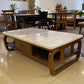 Rectangular Single Storage Coffee Cocktail Table with Marble Top