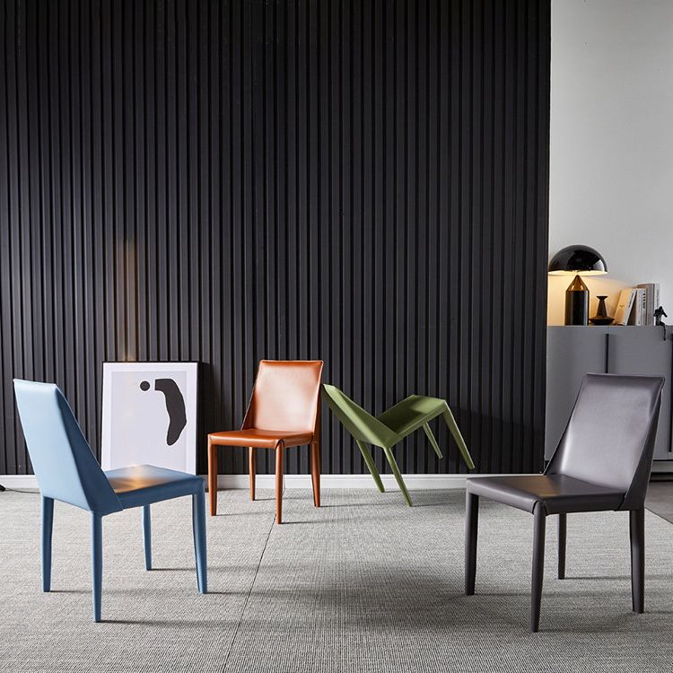 Contemporary Leather Indoor-Outdoor Side Chair Parsons Armless Dining Chair Clearhalo 'Dining Chairs' 'Dining Tables & Seating' 'dining_chair' 'furn' 'furn_dining_chair' 'Furniture' 'furniture_dining_chair' 'Kitchen & Dining Furniture' 1200x1200_e623b6db-d0ee-46b2-b548-e2206ded5fe8