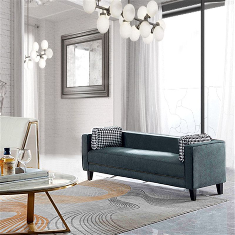 Hedendaagse donkergroene bank Tuxedo Arm Faux Leather Lederen Room Band