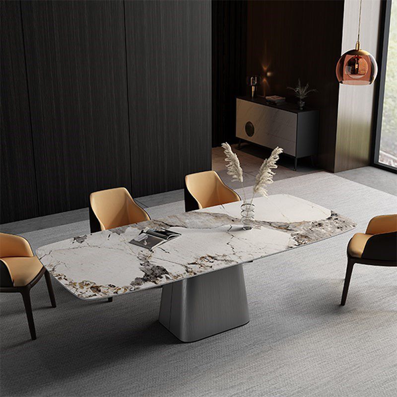 Rectangle Fixed Dining Room Table Luxury Sintered Stone Kitchen Table Clearhalo 'Dining Tables & Seating' 'Dining Tables' 'dining_table' 'furn' 'furn_dining_table' 'Furniture' 'Kitchen & Dining Furniture' 1200x1200_e6271b25-f0f5-4203-accc-60152942c15f