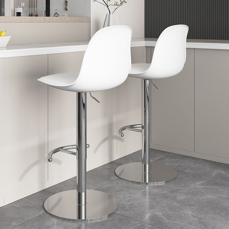 Modern Adjustable Height Swivel Low Back Bar Stool with Metal Base