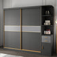 Grey Engineered Wood Wardrobe Cabinet Contemporary Wardrobe Armoire
