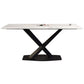 Modern Style Dining Table Rectangle Sintered Stone Dining Table with Black Frame for Home Use Clearhalo ' dining_table' 'Dining Tables & Seating' 'Dining Tables' 'furn' 'furn_dining_table' 'Furniture' 'furniture_dining_table' 'Kitchen & Dining Furniture' 'kitchen&dining_furn' 'kitchen' 'kitchen_dining_table' 1200x1200_e6284945-0b2f-4115-a81f-eaf18fbb991a