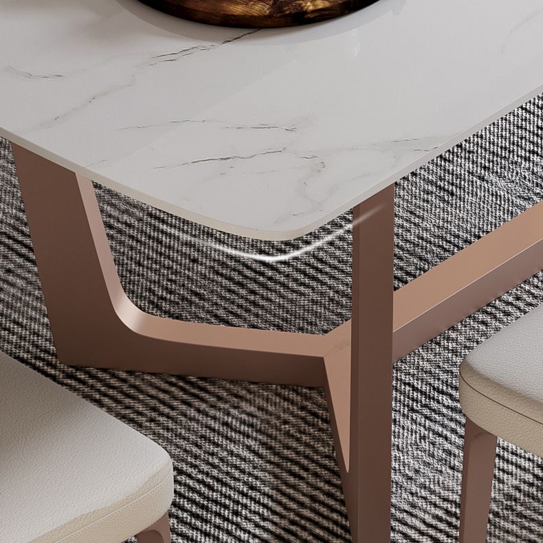 Extendable Sintered Stone Top Dining Set Rectangle 1/4/5/7 Pieces Dining Table with Chairs Clearhalo 'Dining Room Sets' 'Dining Tables & Seating' 'dining_room_set' 'furn' 'furn_dining_room_set' 'Furniture' 'furniture_dining_room_set' 'Kitchen & Dining Furniture' 1200x1200_e628ce88-b7d2-49c4-bd24-b3a9e1525a56