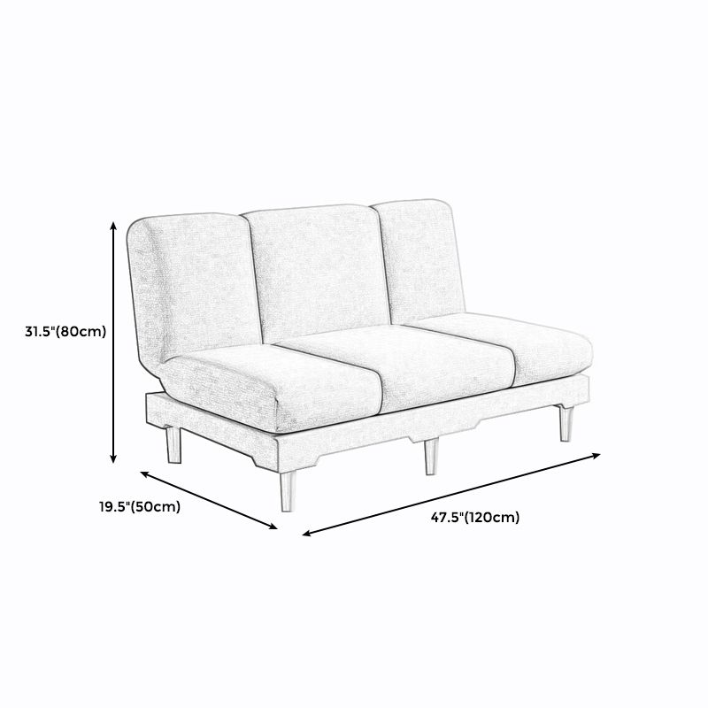 Armless Slpeeper Sofa Azure/Yellow/Grey Linen 31.5" High Sofa Clearhalo 'Furniture' 'furniture_sofas' 'kitchen' 'kitchen_sofas' 'Living Room Furniture' 'Sofa' 'sofas' 1200x1200_e629bc0a-96cf-4a88-a5e7-03a24d437681