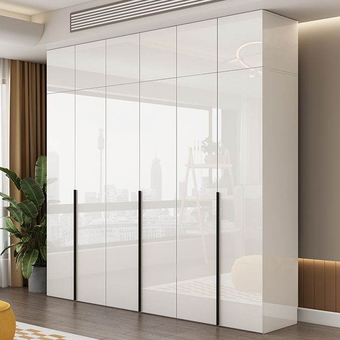 Hinged Wardrobe Armoire with Shelves White Wardrobe Closet for Home