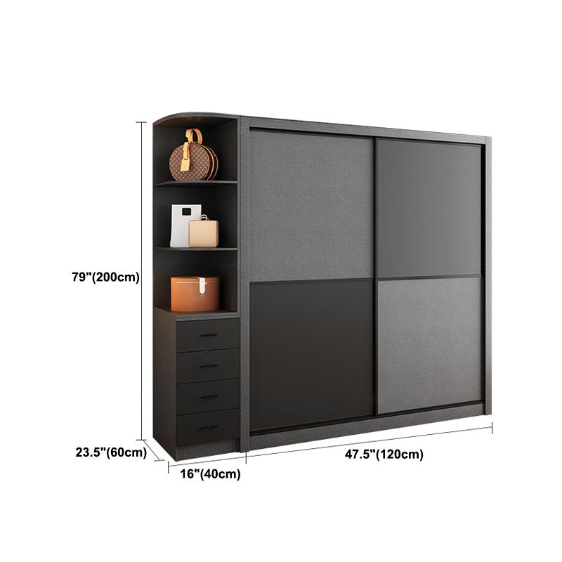 Armoire de garde-robe en bois gris armoire de garde-robe moderne