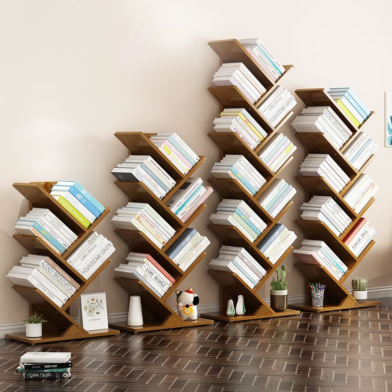 Modern Bamboo Bookshelf Geometric Closed Back Vertical Bookcase Clearhalo 'Bookcases' 'furn' 'furn_bookcases' 'Furniture' 'Office Furniture' 1200x1200_e62c4a88-fd1d-4a6f-a557-55ad9c534e60