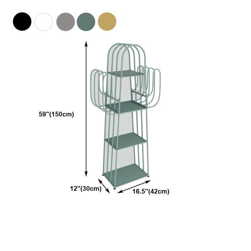 Modern Standard Bookshelf Closed Back Metal Bookcase for Home